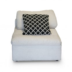 Lotus 1 Seater Armless Chair Cream Col Fabric