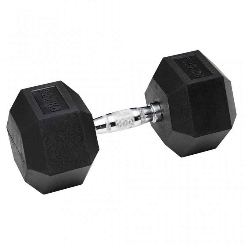 Black Rubber Hex Dumbbell  Set 22.5kg