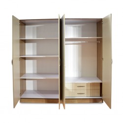 Andria Wardrobe 4 Doors Brown / Off White