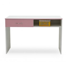 Alpha Office Table MDF White & Pink