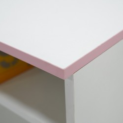 Alpha Office Table MDF White & Pink