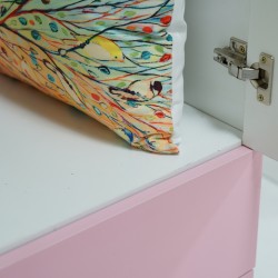 Alpha Warbrobe 3 Doors MDF White & Pink