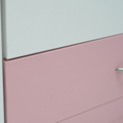 Alpha Warbrobe 3 Doors MDF White & Pink