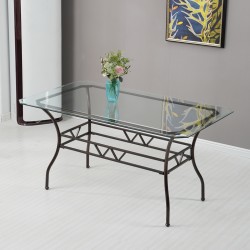 Princy Table and 6 Chairs Metal and Glass
