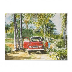 Canvas Painting 80x60cm Camion Rouge