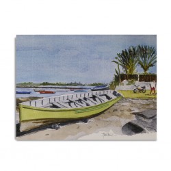 Canvas Painting 80x60cm Mahebourg Pirogue