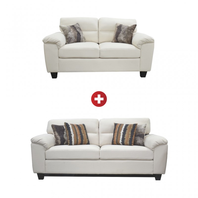 Vorino 3 Seaters Sofa+2 Seaters Sofa Ivory Color Vorino 3 Seaters Sofa+2 Seaters Sofa Ivory Color