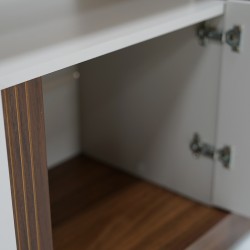 Jeri Low TV Cabinet Off White/Walnut