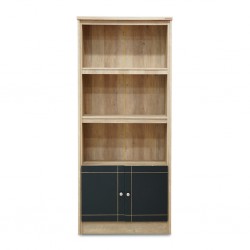 Rimini Bookshelf 2 Doors+3 Tiers Summer Oak+D.Grey