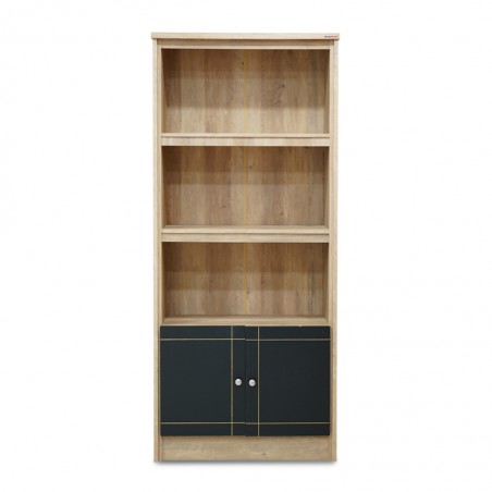 Rimini Bookshelf 2 Doors+3 Tiers Summer Oak+D.Grey