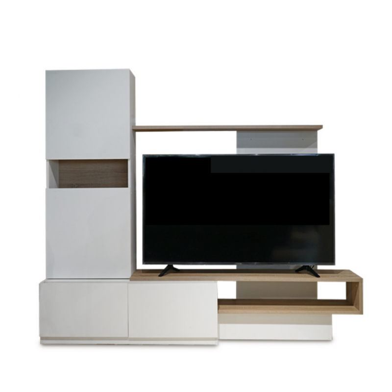 Livia Wall Unit Natural Oak & White Particle Board