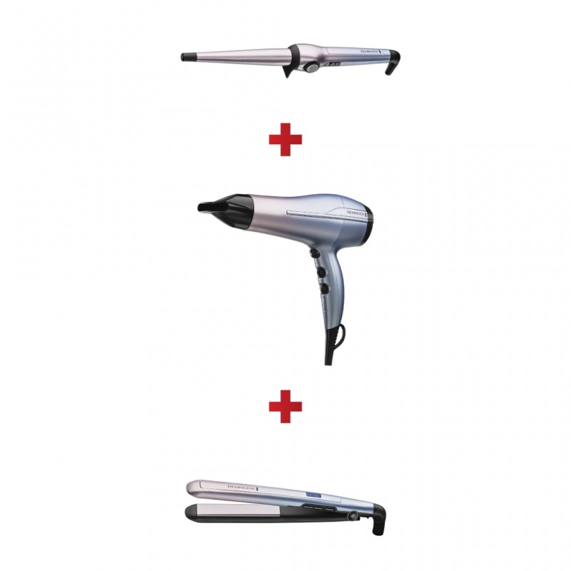 Remington Ci5408 Mineral Glow Curling Wand + Remington D5408 Mineral Glow Hair Dryer + Remington S5408 Mineral Glow Straightener Remington Ci5408 Mineral Glow Curling Wand + Remington D5408 Mineral Glow Hair Dryer + Remington S5408 Mineral Glow Straightener