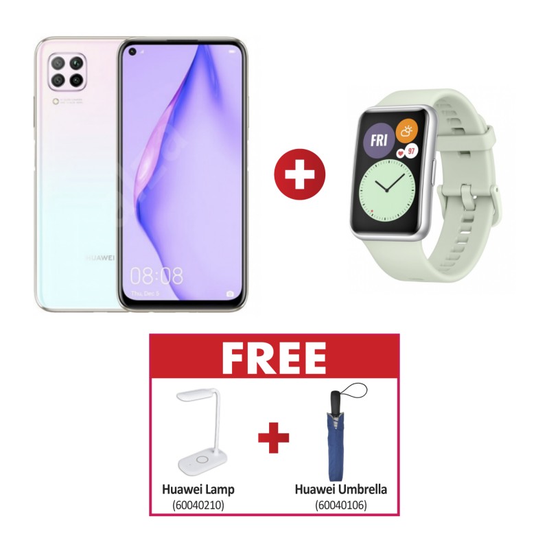 Huawei P40 Lite Sakura Pink + HUAWEI WATCH Fit Mint Green & Free Huawei Lamp + Free Huawei Umbrella Huawei P40 Lite Sakura Pink + HUAWEI WATCH Fit Mint Green & Free Huawei Lamp + Free Huawei Umbrella