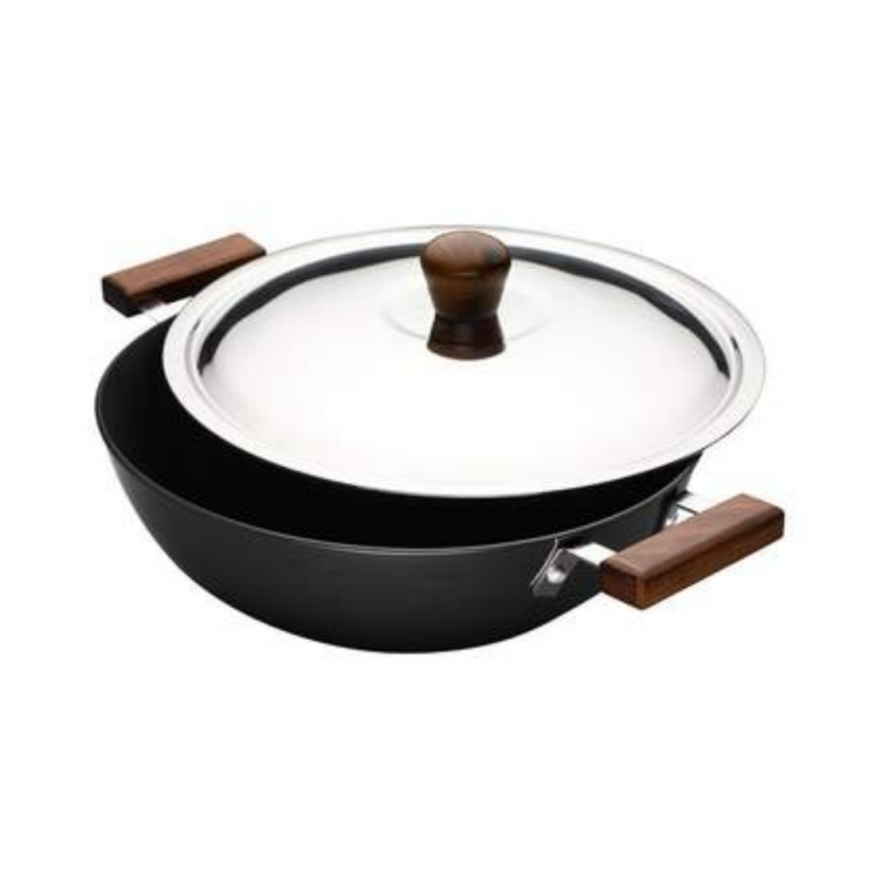 Wonderchef WON157 Ebony 28cm HA Wok With Lid 63152545 2YW