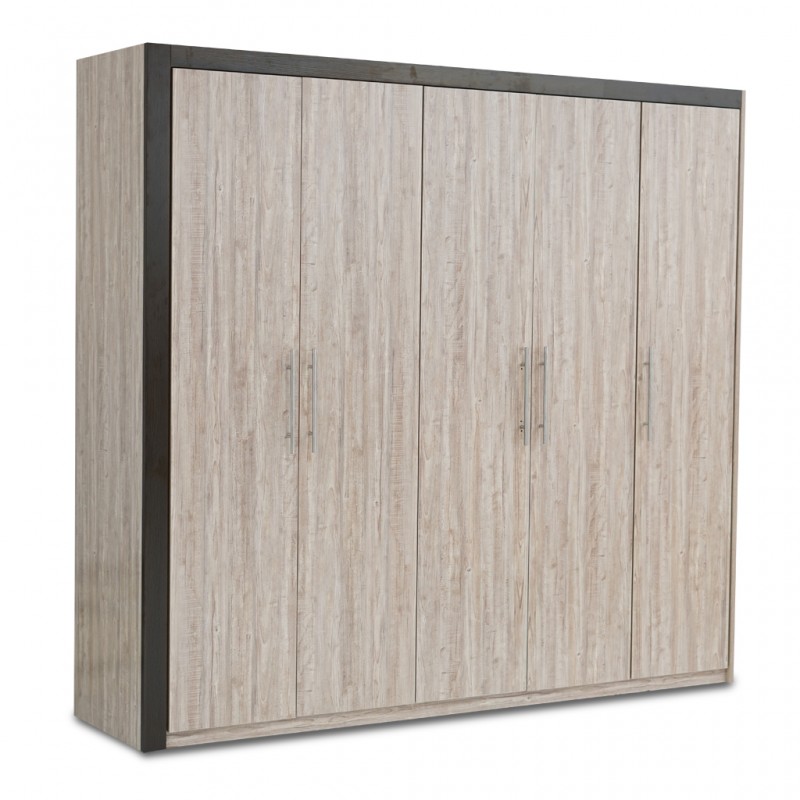 Flavi Wardrobe 5 Doors MDF White Oak