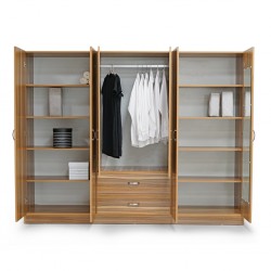 Atlante Wardrobe 6 Doors MDF Oak