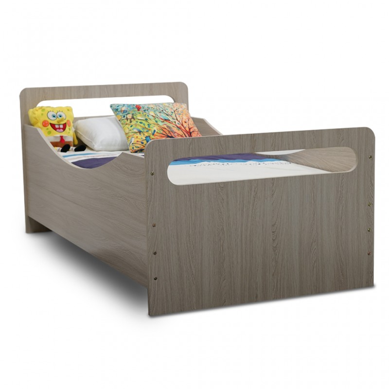 Scoop Bed 90x190 cm MDF Wash Oak
