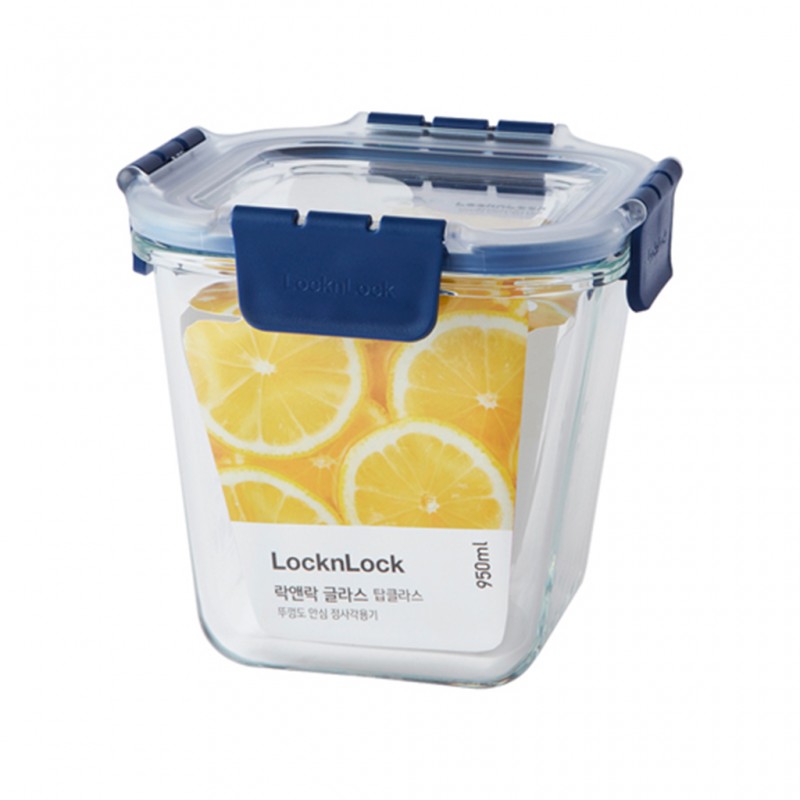 Lock & Lock LBG217 950ml Square Topclass Ovenglass Borosilicate 141 x 141 x 130mm HC340  "O"