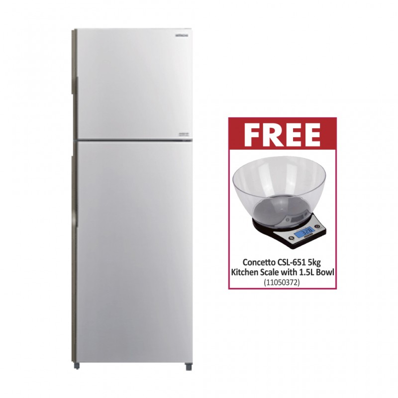 Hitachi R-H270PRU7-BSL Refrigerator & Free Concetto CSL-651 5kg Kitchen Scale With 1.5L Bowl
