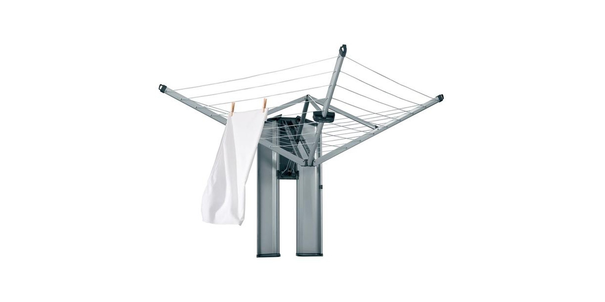 Brabantia 475924 24m M.Grey WallFix+Protection/Inox Storage Box 5YW "O"