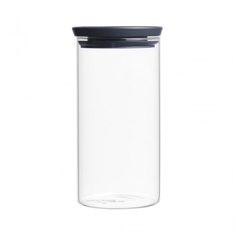 Brabantia 298264 1.1L Dark Grey Stackable Glass Jar 10YW "O"