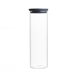 Brabantia 298240 1.9L Dark Grey Stackable Glass Jar 10YW "O"