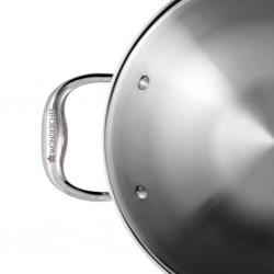 Wonderchef Nigella WON453 20cm/1.5L Wok W/Lid TriPly 2.6mm S/S Induction 10YW -63153400 "O"