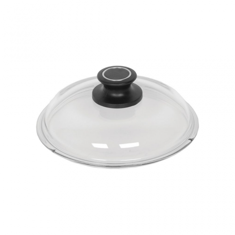 AMT 016-E-Z1-L2 16cm Glass Lid With English Sleeve With Mounted Lid Knob "O"
