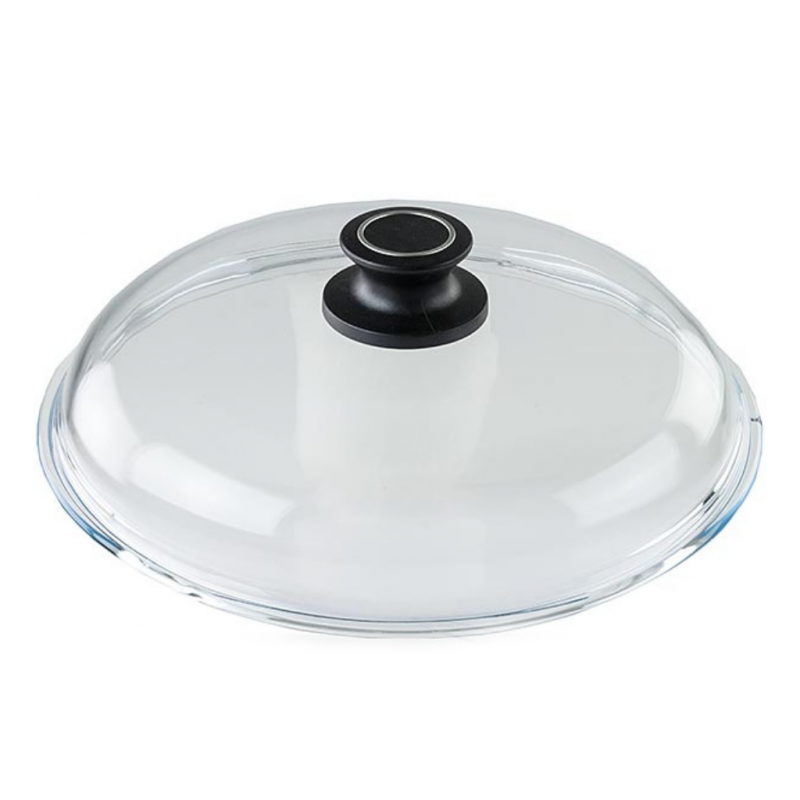 AMT 032-E-Z1-L2 32cm Glass Lid With English Sleeve With Mounted Lid Knob "O" AMT 032-E-Z1-L2 32cm Glass Lid With English Sleeve With Mounted Lid Knob "O"