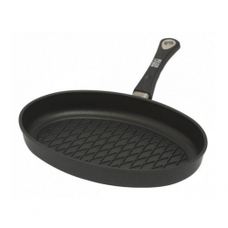 AMT Gastroguss 3524G-E 35x24x5cm Ribbed Oval Fish Pan With Handle  "O"