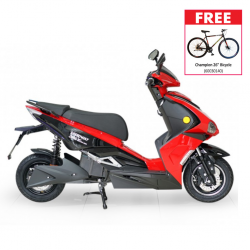 Speedway XD400 2000 Watts (2Kw) Electric Motorcycle Red Bike & Free Champion 26" Bicycle