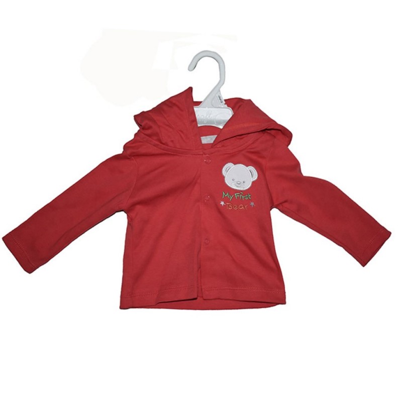 Hooded Jacket With Embroidery Red 0-6mths LI5488