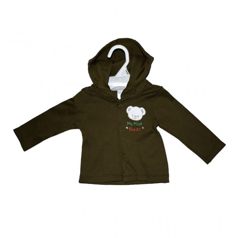 Hooded Jacket With Embroidery Olive Green 6-12mths LI5488