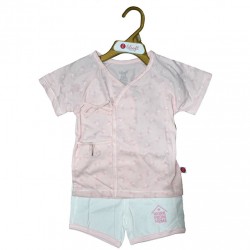 Short Sleeve Wrap T-Shirt & Short Pink 0-6 mths LI5991(PK)