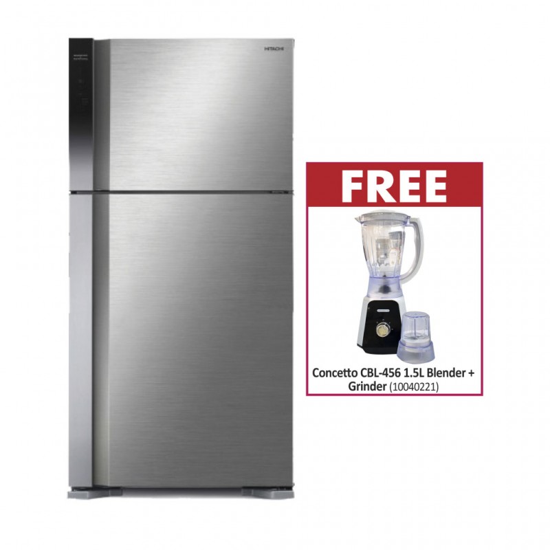 Hitachi R-V610PRU7 Refrigerator & FREE Concetto CBL-456 1.5L Blender + Grinder Hitachi R-V610PRU7 Refrigerator & FREE Concetto CBL-456 1.5L Blender + Grinder
