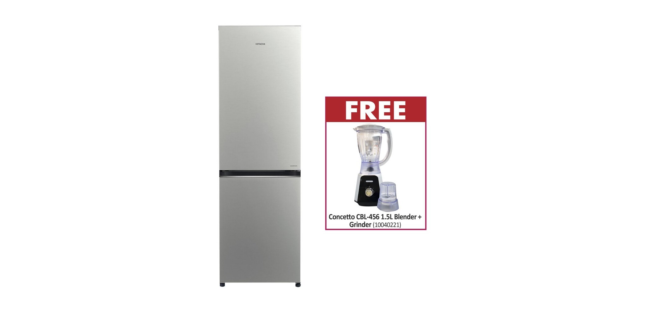 Hitachi RB410PRU6BSL Refrigerator & Free Concetto CBL456 1.5L