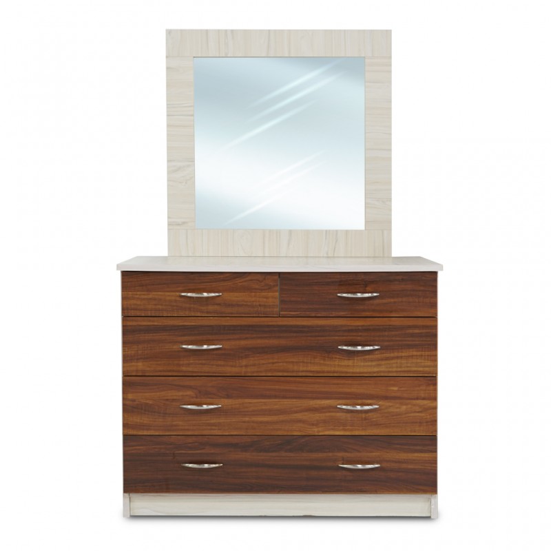 Tripoli Dressing Table MDF Kiaat and Creamywood Tripoli Dressing Table MDF Kiaat and Creamywood