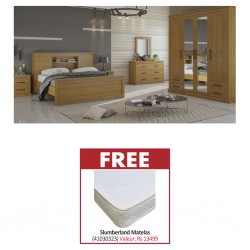 Rustic Bedroom Set 180x200 cm & Free Slumberland Flexi King Size 180x200cm