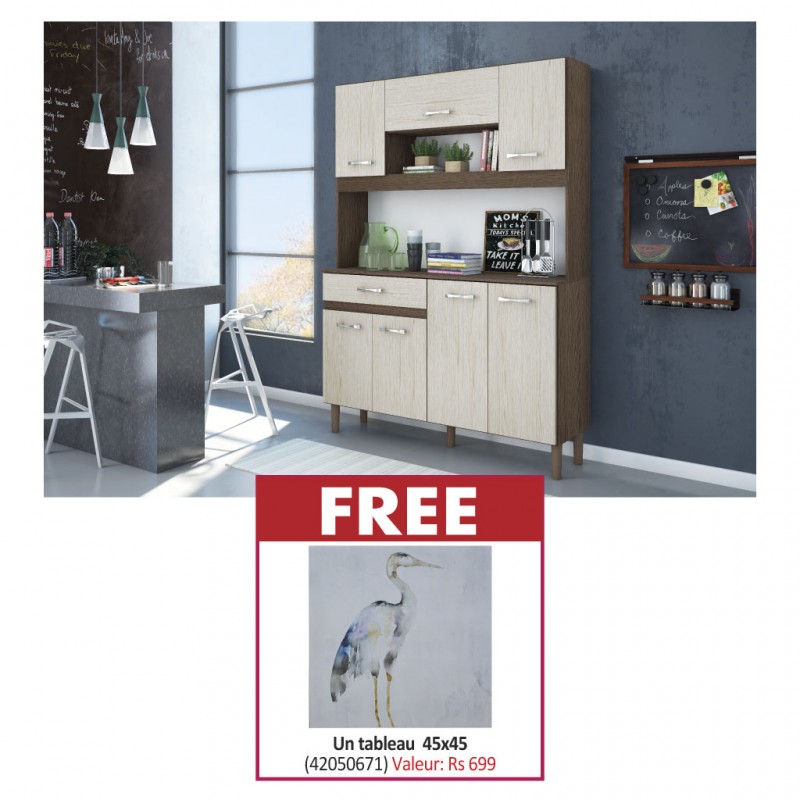 Kit Magazin 120 Kitchen Unit Almond Rustic & Free Painting 45 x 45 cm MDF + Fabric