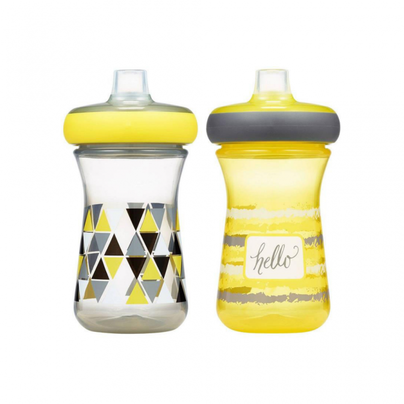 First Years Soft Spout 9Oz Sippy Cup 2Pk(Yel/Grey) Y6643 9M+