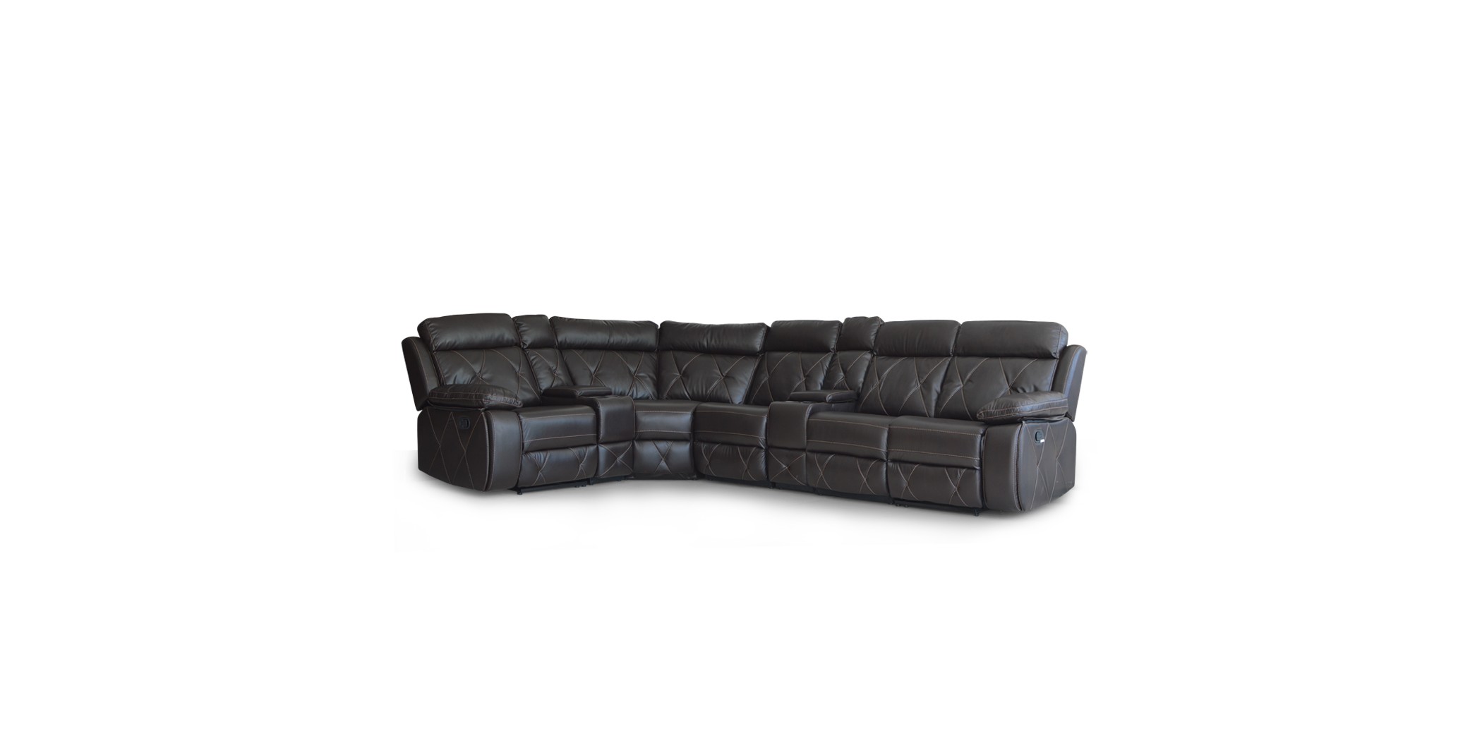Crestline Sofa Corner Brown Leather gel