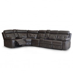 Crestline Sofa Corner Brown Leather gel
