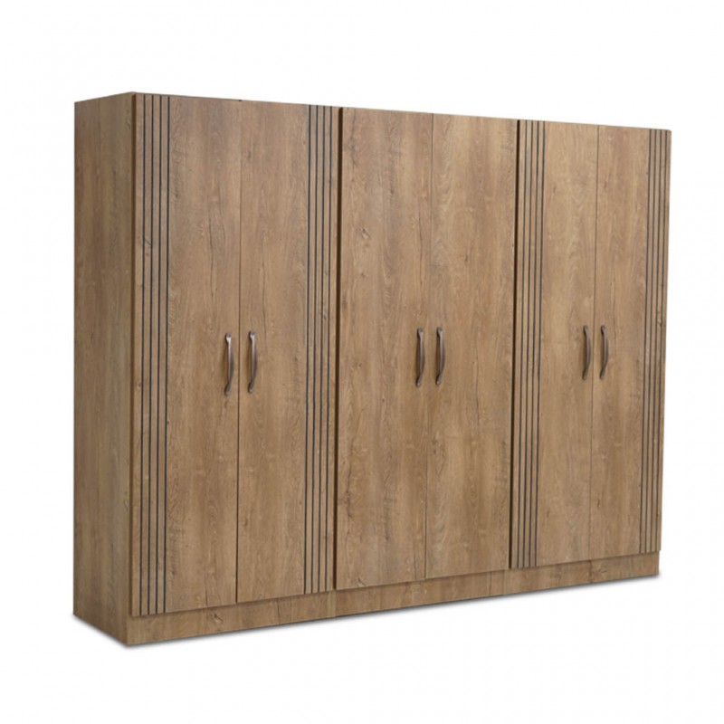 Cardiff Wardrobe 6 Doors PB Greyish Brown