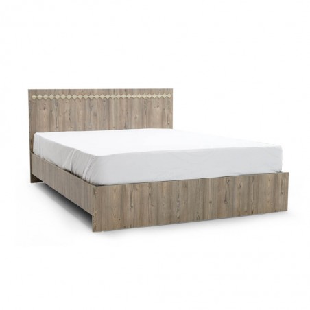 Dublin Bed 150x190 cm MDF Natural Grey Pine