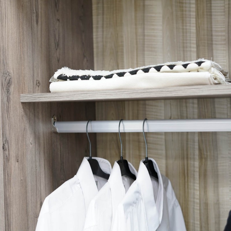 Dublin Wardrobe 4 Doors MDF Natural Grey Pine