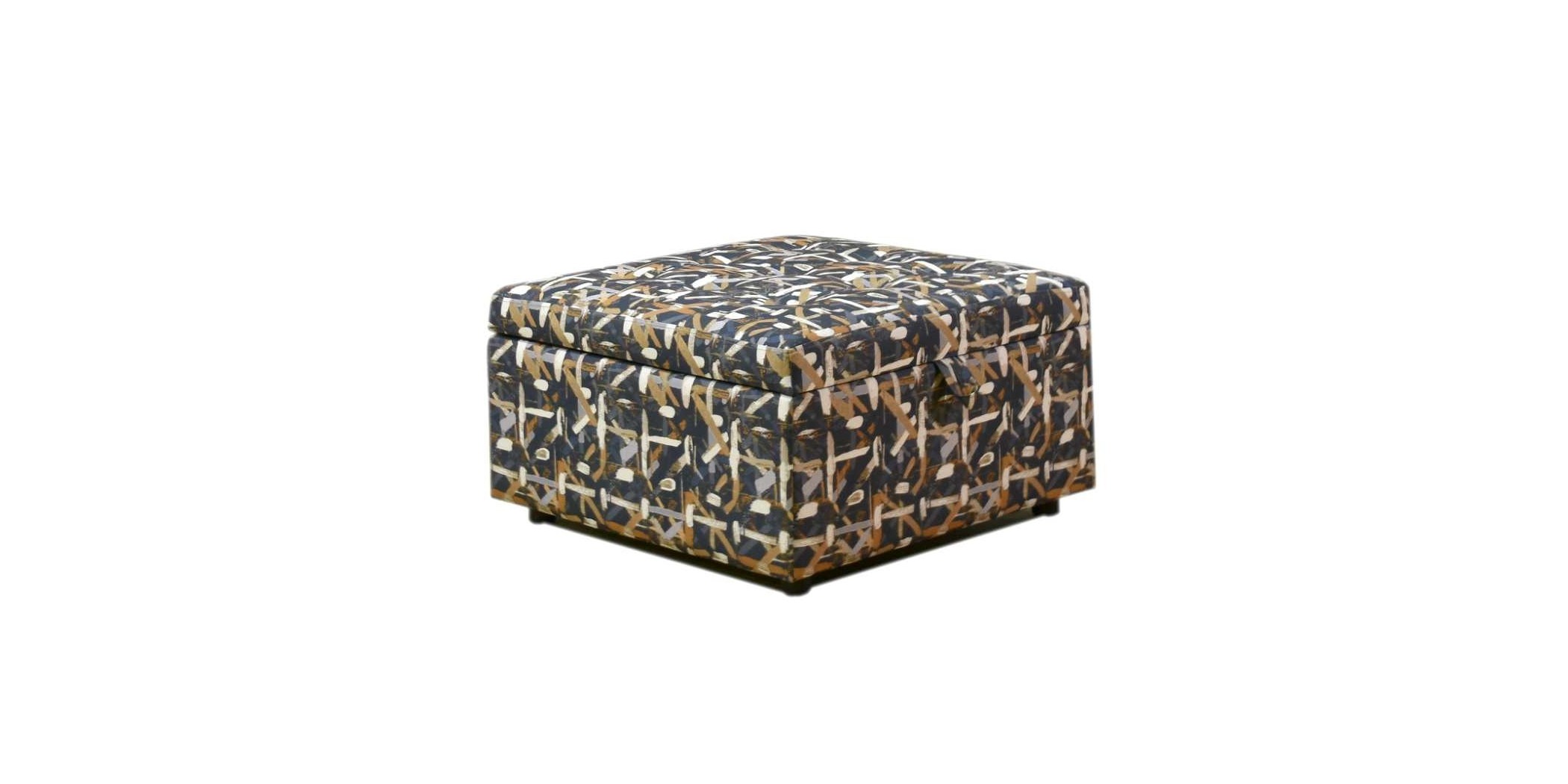 Penington Ottoman in Fabric Splash Indigo Penington Ottoman in Fabric Splash Indigo