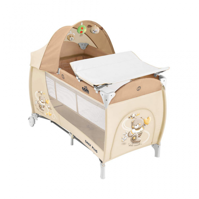 Cam Daily Plus Travel Cot - Orso (LBrown/Beige)