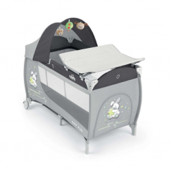 Cam Daily Plus Travel Cot -Rabbit (Dark Grey/Grey)