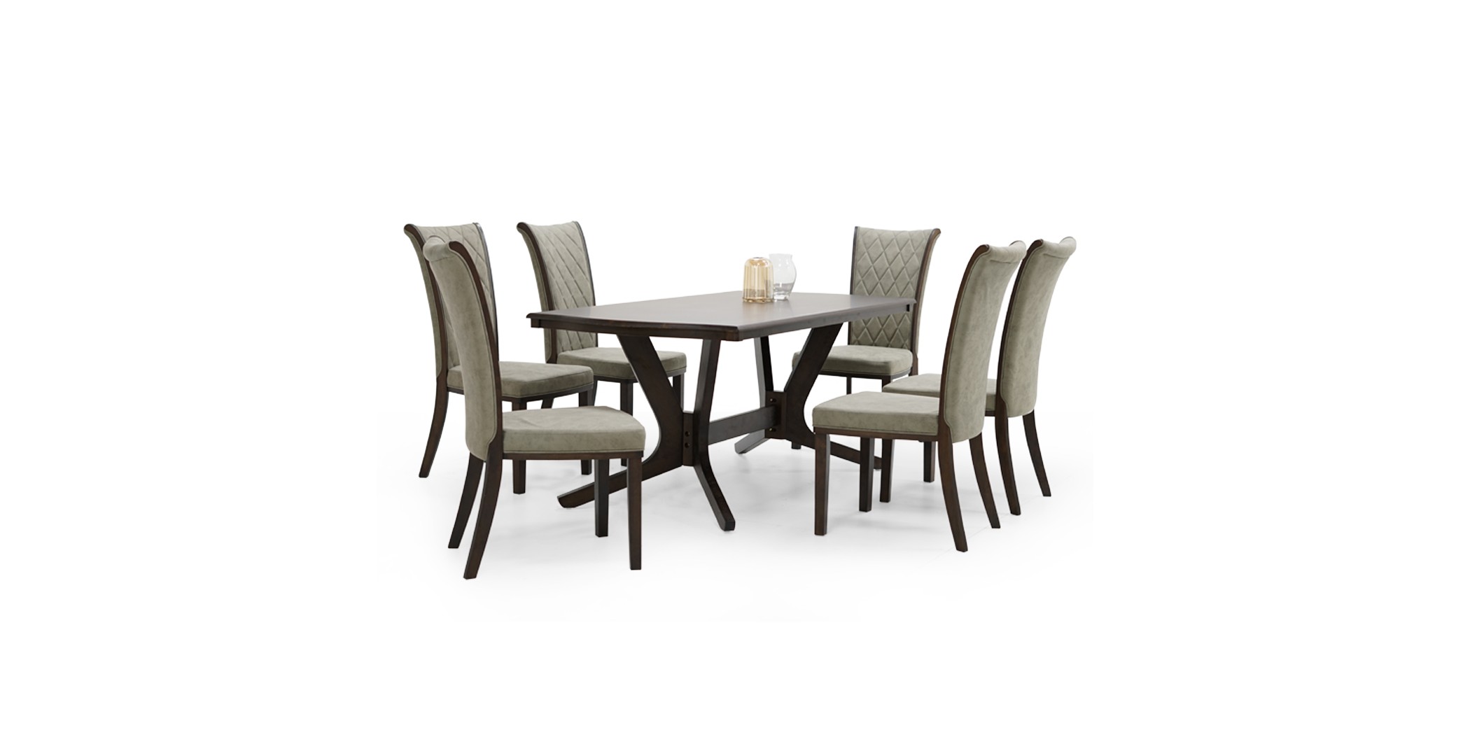 Simon Table and 6 Chairs Dark Rubberwood Simon Table and 6 Chairs Dark Rubberwood