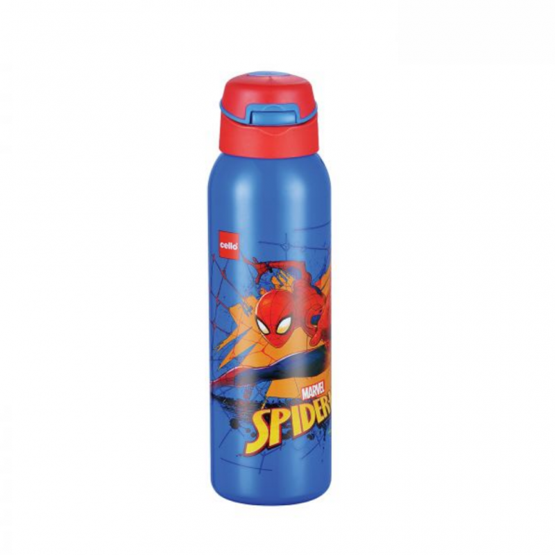 Cello CEL097 Gym Star Toons Spiderman 650ml Steel Bottle "O" Cello CEL097 Gym Star Toons Spiderman 650ml Steel Bottle "O"
